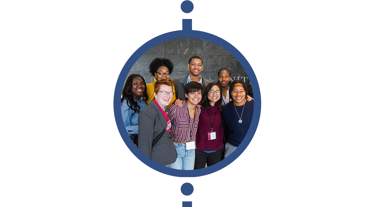 group of students pose for a photo