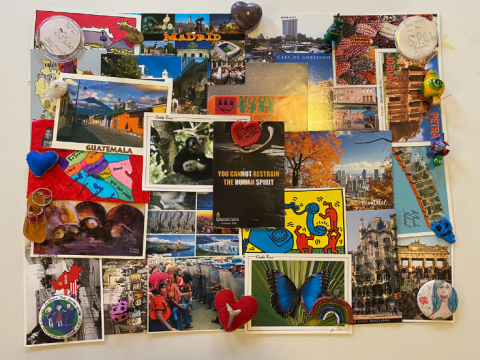 collage of postcards