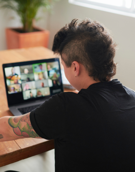 Person in virtual meeting