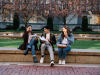 students sitting on college campus